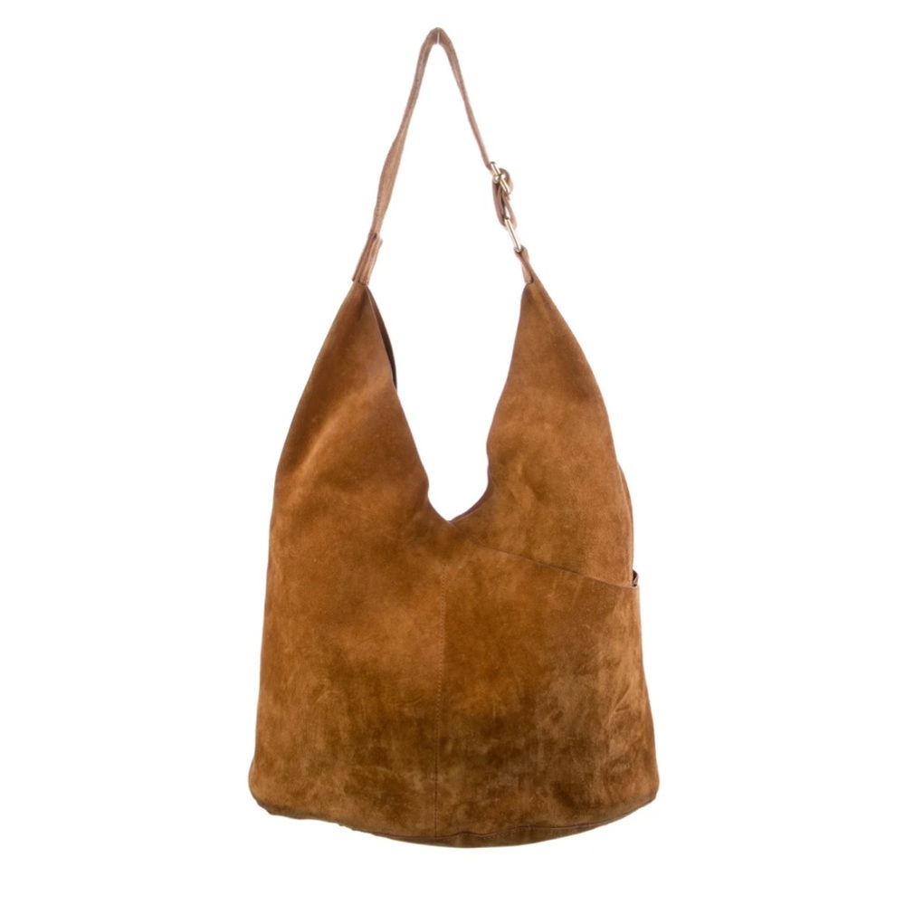 Brown Suede Hobo Bag